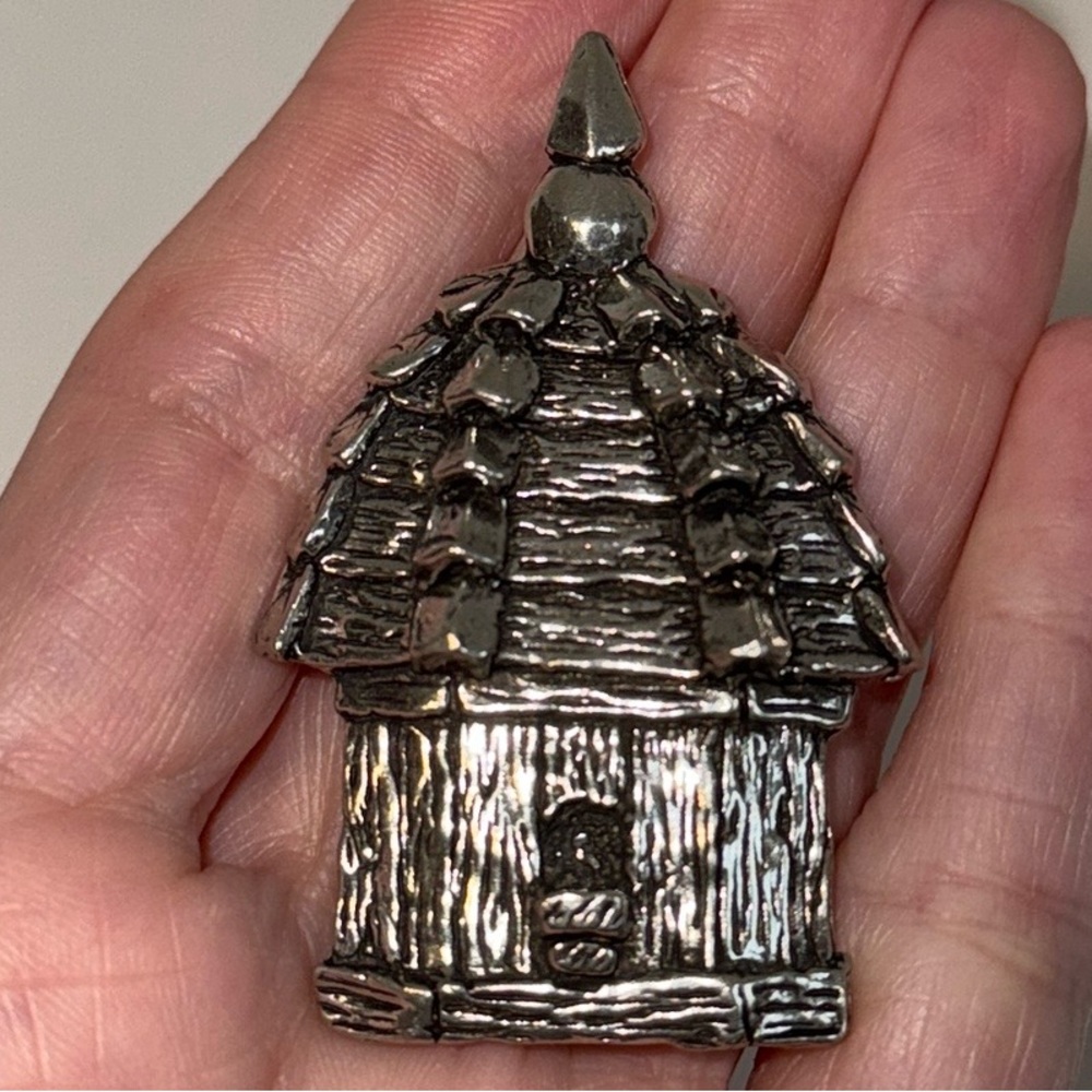 Sheridan Pewter Garden Birdhouse Brooch Pin